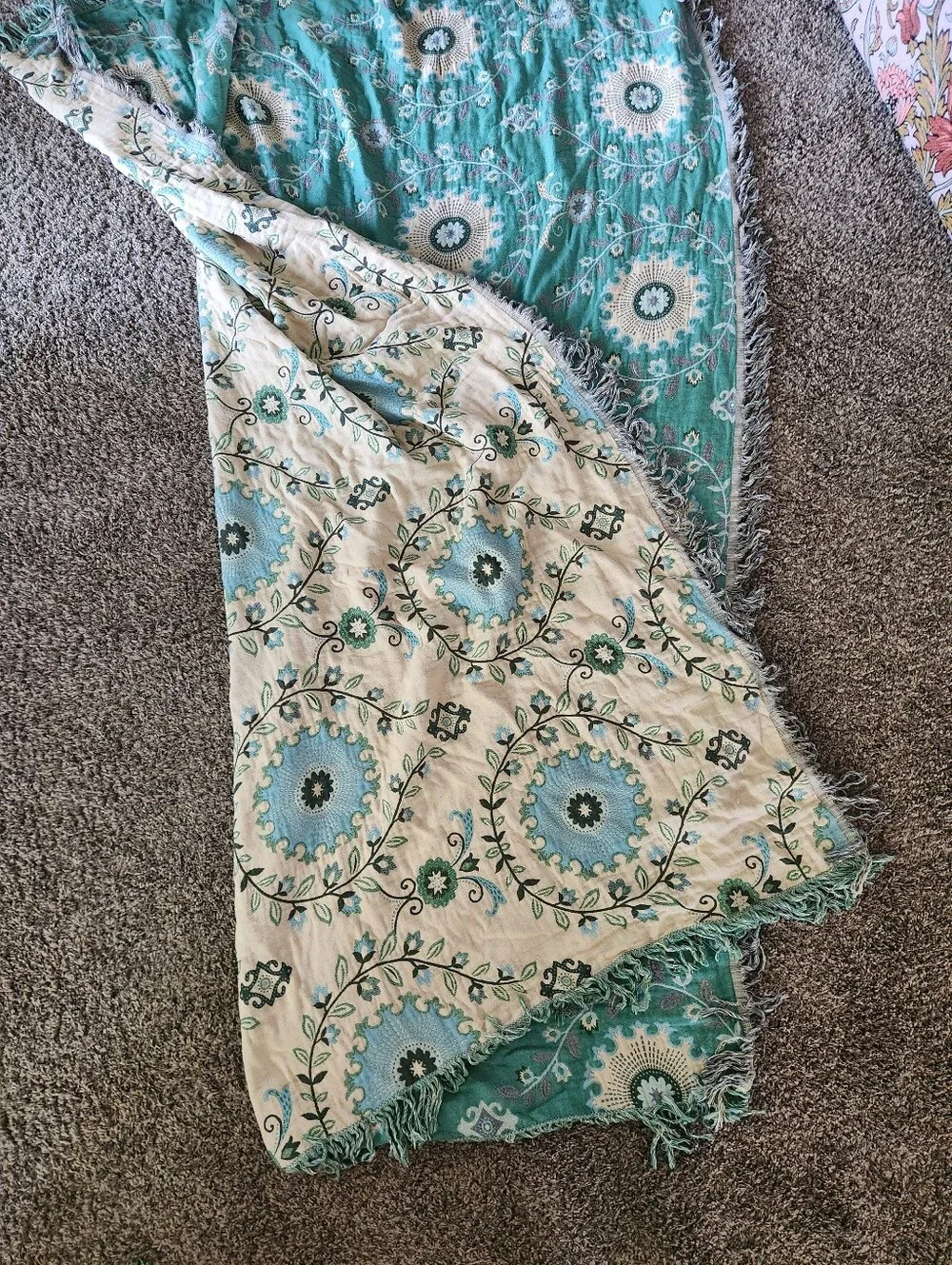 Cotton Reversible Throw Blanket